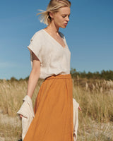 Apricot Linen Skirt Shaina