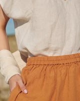 Apricot Linen Skirt Shaina