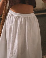 Shaina - Linen Skirt in White