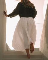 Shaina - Linen Skirt in White