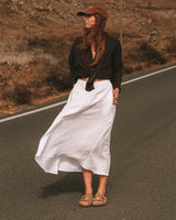 Shaina - Linen Skirt in White