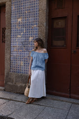 Spring - Linen Top in Dusk Blue