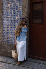 Spring - Linen Top in Dusk Blue