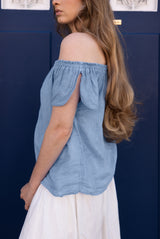 Spring - Linen Top in Dusk Blue