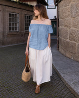 Spring - Linen Top in Dusk Blue