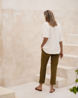 Tessa - Linen Top in Off White
