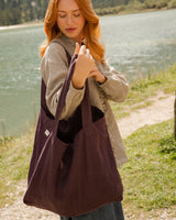 Linen Tote Bag in French Plum