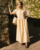 Vernaza - Linen Dress in Yellow Gingham