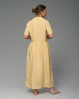 Vernaza - Linen Dress in Yellow Gingham