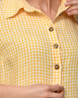 Vernaza - Linen Dress in Yellow Gingham