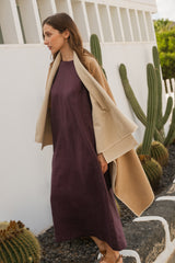 Wool Blend Poncho in Camel