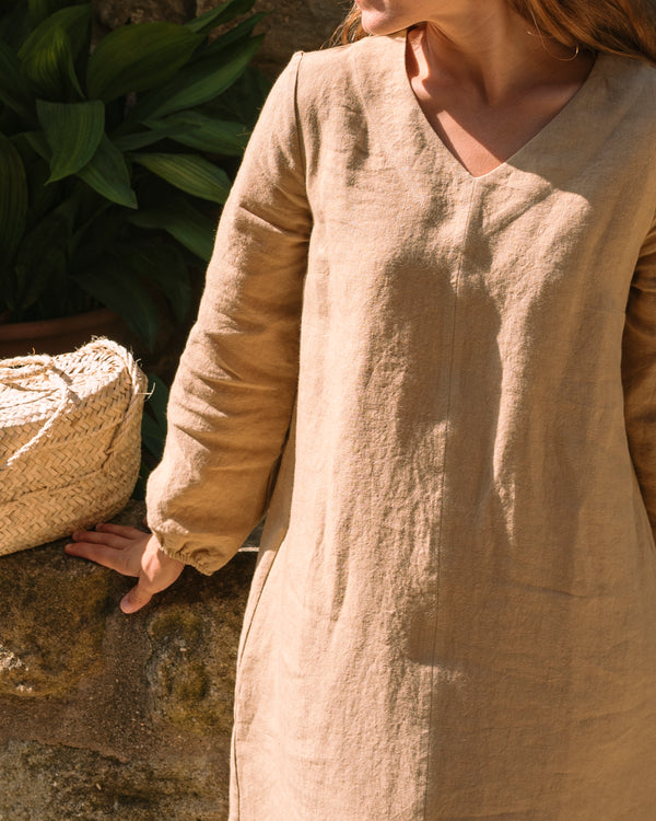 Linen Dress Pauline in Sand