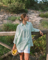 Mint Linen Blouse CATHY