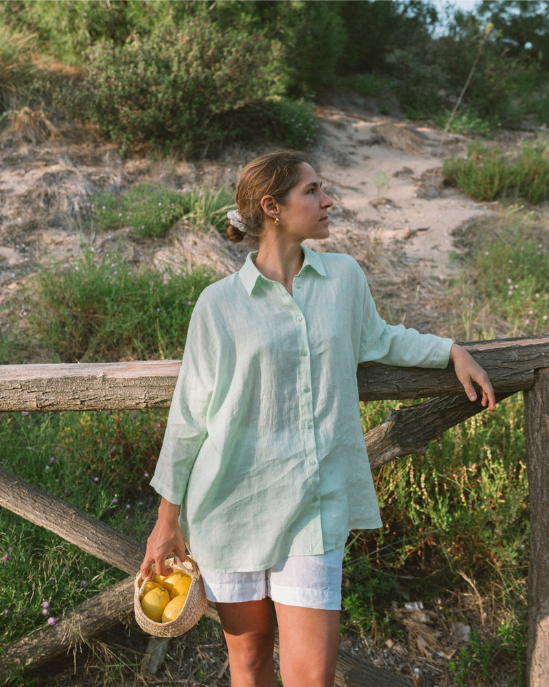 Mint Linen Blouse CATHY