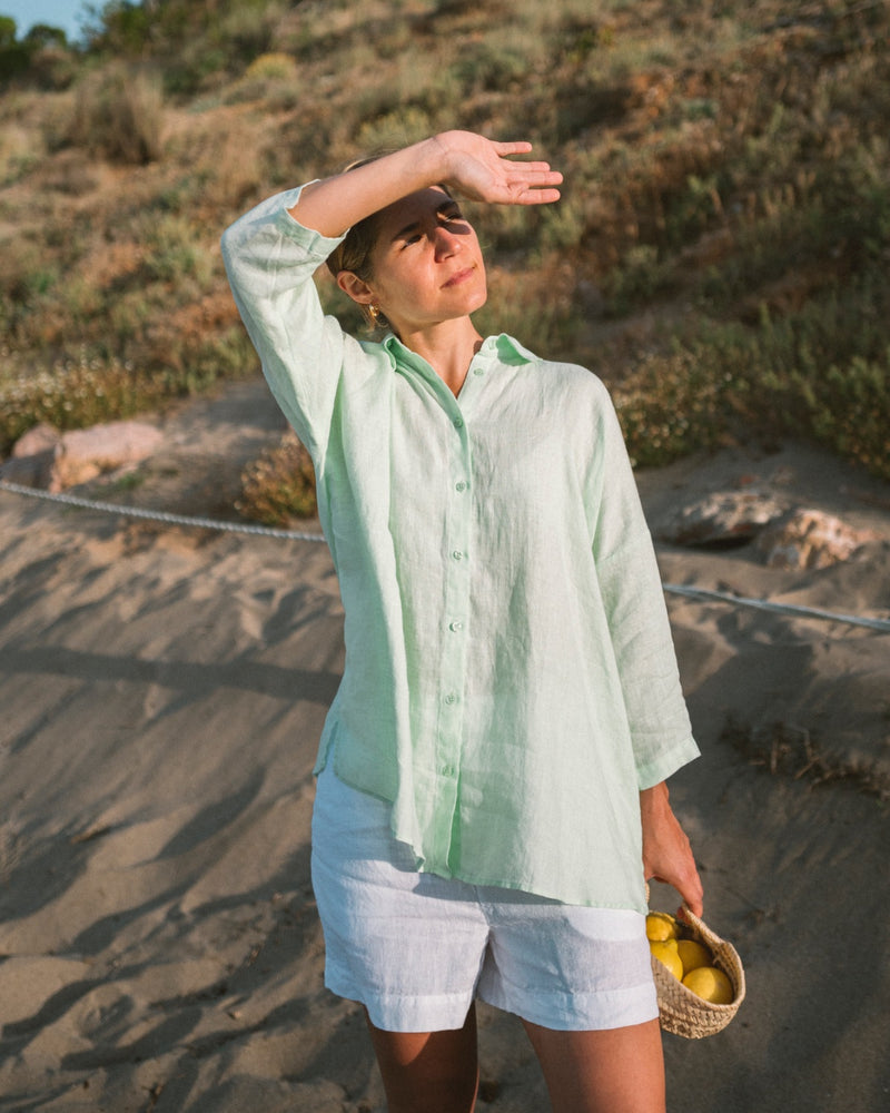 Mint Linen Blouse CATHY