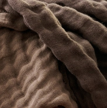 Double Sided Linen Blanket in Grey