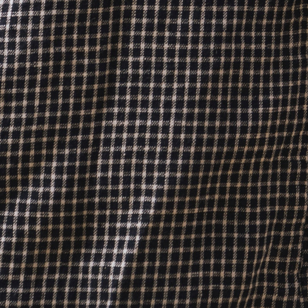 Amber - Linen Jacket in Dark Navy Checks