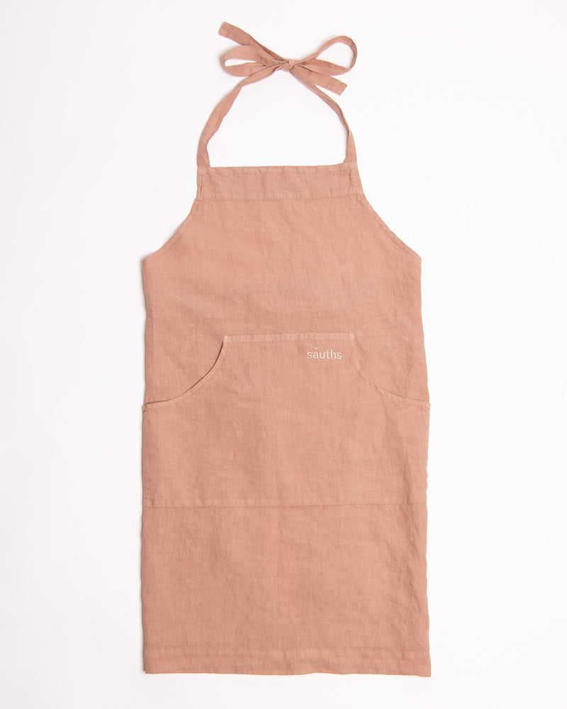 Linen Apron in clay
