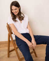 Emily linen blouse in white color