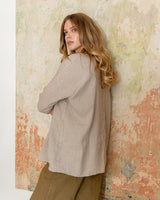 Almond Linen Blouse LORA