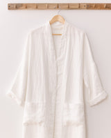 Linen Bathrobe in White