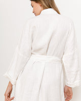Linen Bathrobe in White