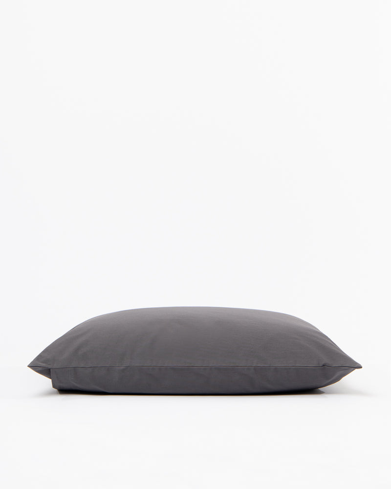 Cotton Percale pillowcase in Dark grey