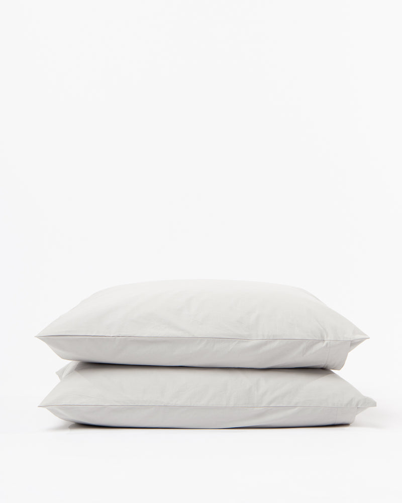 Cotton Percale pillowcase in Light grey