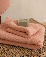 Minor Waffle Bath towel set in Rose (3 pcs)