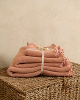 Minor Waffle Bath towel set in Rose (3 pcs)