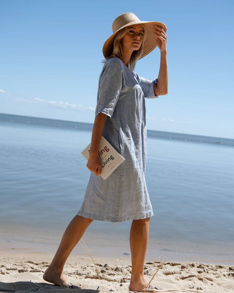 Kyoto - Linen Dress in Light Blue Sauths Kyoto - Linen Dress in Light Blue Sauths