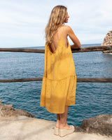 Golden yellow linen dress Bella