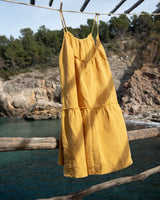 Golden yellow linen dress Bella