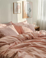Blush linen duvet cover set with 2 pillowcases