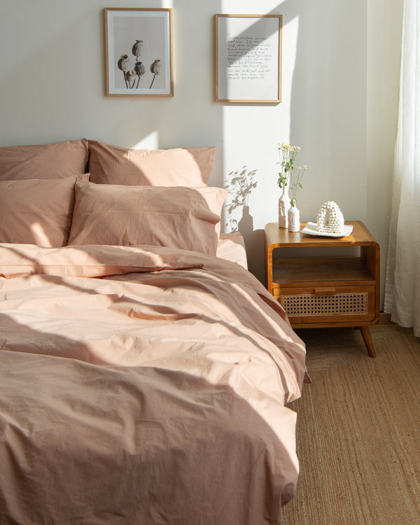 Cotton Percale duvet cover in Clay