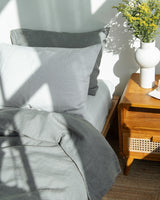 Dark Grey linen duvet cover set with 2 pillowcases