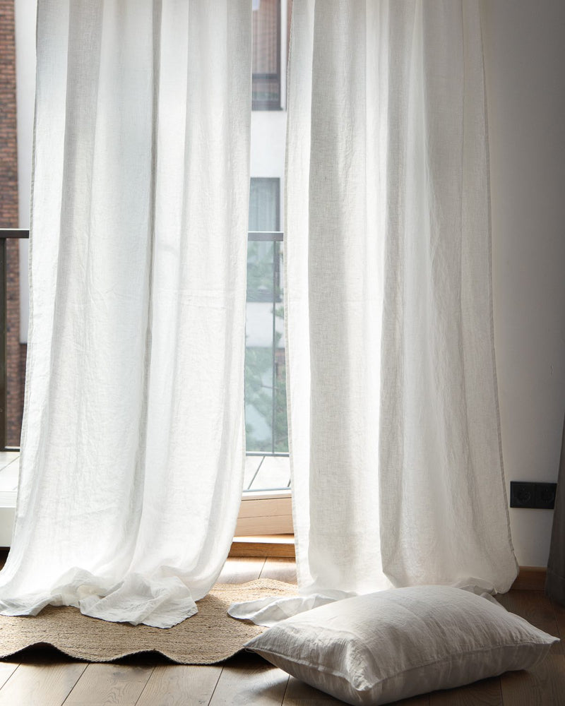 Mid-weight Curtains in white multi-functional tape