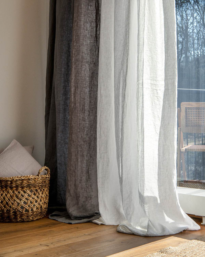 Mid-weight Curtains in light grey, multi-functional heading tape