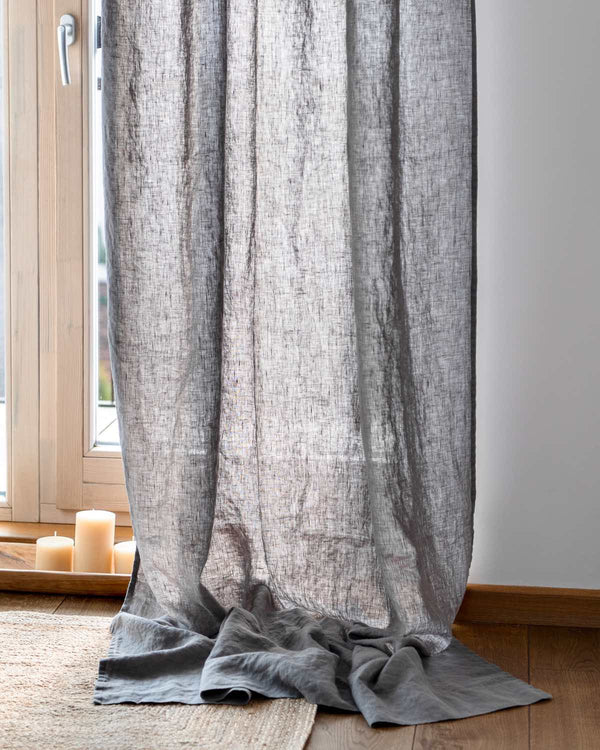 Mid-weight Curtains in dark grey, rod pocket