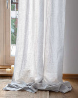 Mid-weight Curtains in light grey, multi-functional heading tape