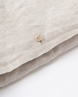 Beige Chambrey linen duvet cover set with 2 pillowcases