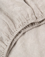 Linen fitted sheet in Beige Chambrey