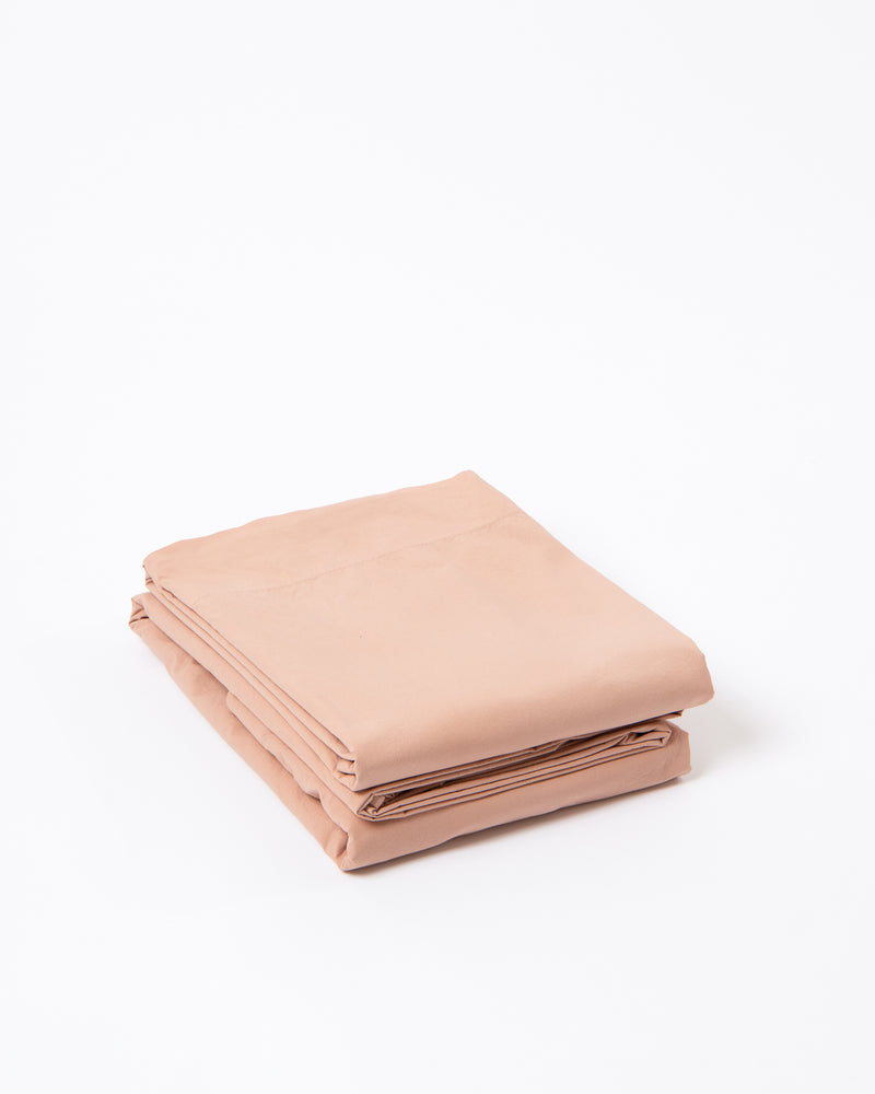 Cotton percale Top Sheet in Clay