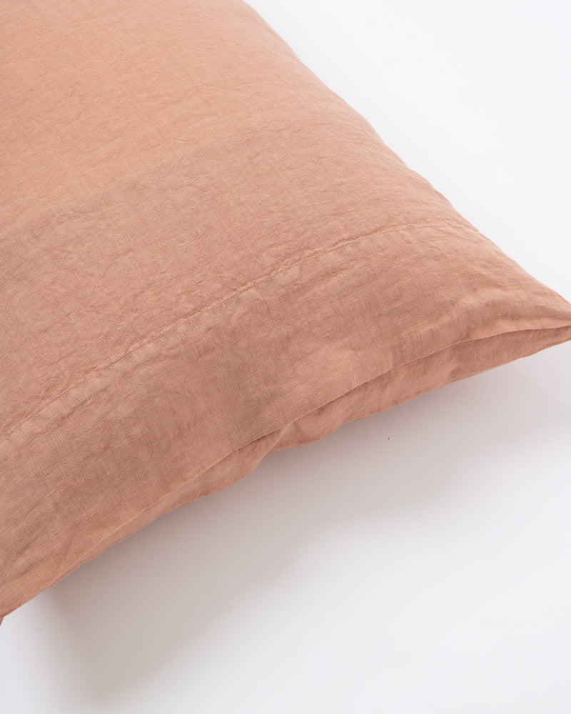 Clay linen pillowcase