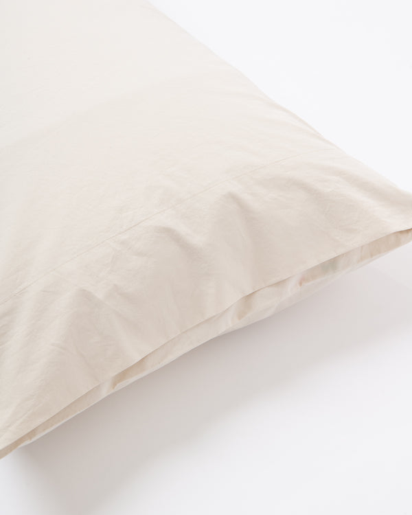 Cotton Percale pillowcase in Beige