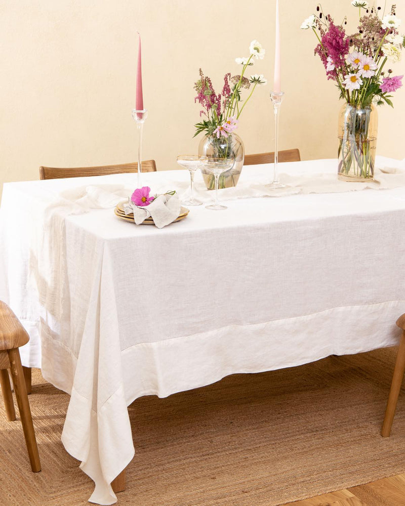 White Hemstitched tablecloth – Sauths