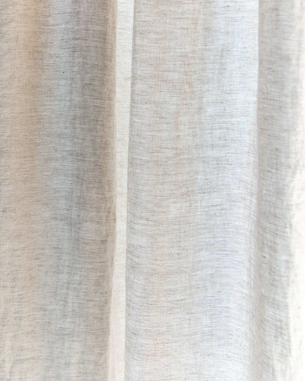 Wide Linen Curtain in Natural Melange, rod pocket