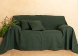 Linen couch cover in Green