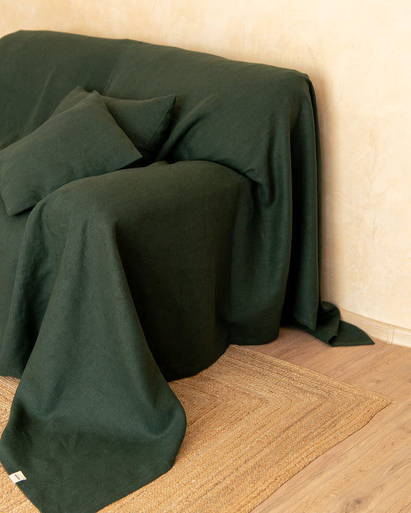 Linen couch cover in Green