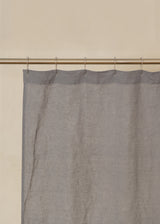 Linen shower curtain in dark grey